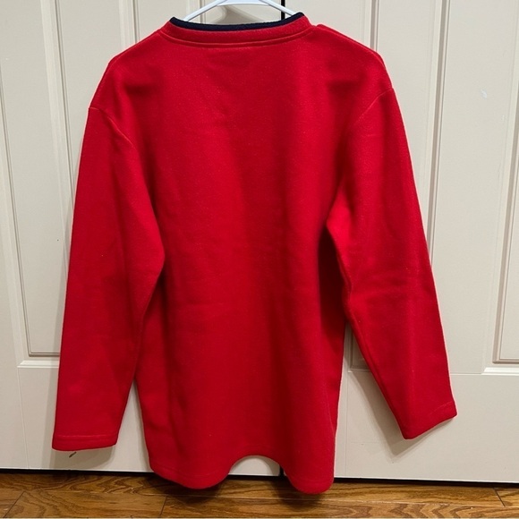 Coca Cola Red V-Neck Fleece Sweatshirt Size Large - Picture 6 of 7